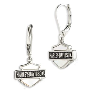 Harley-Davidson Mother of Pearl Bar & Shield Dråpe Øredobber