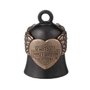 RB BRASS HEART WING BELL-BLK/BRASS