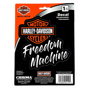 Sticker H-D Freedom Machine Bar & Shield Logo - Black 15x20