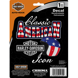Sticker H-D American Classic Patriotic, Red/White/Blue 15X20