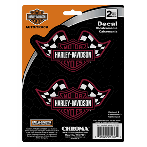 Sticker B&S Logo Racing Flag Decals - Burgundy 15x20CM