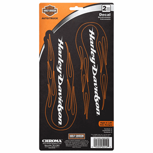 Sticker 2-Piece Tribal Flames H-D Large - Black -15x30 CM